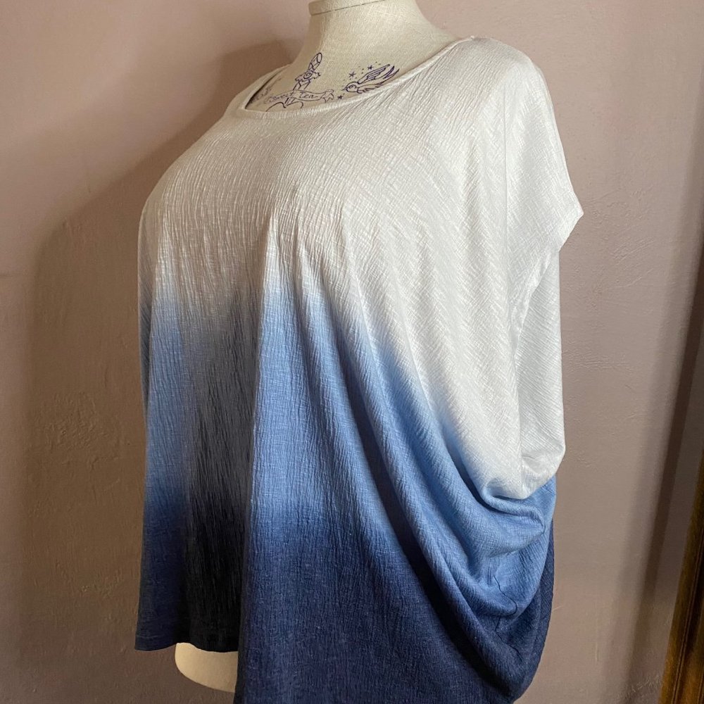 Draped Ombre' White - light blue - Navy 18 / 20